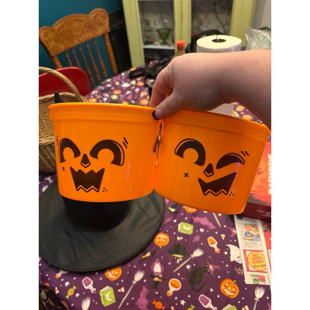 2 McDonald’s Halloween Pumpkin Boo Buckets Treat Candy Pails Orange 2024 2025
